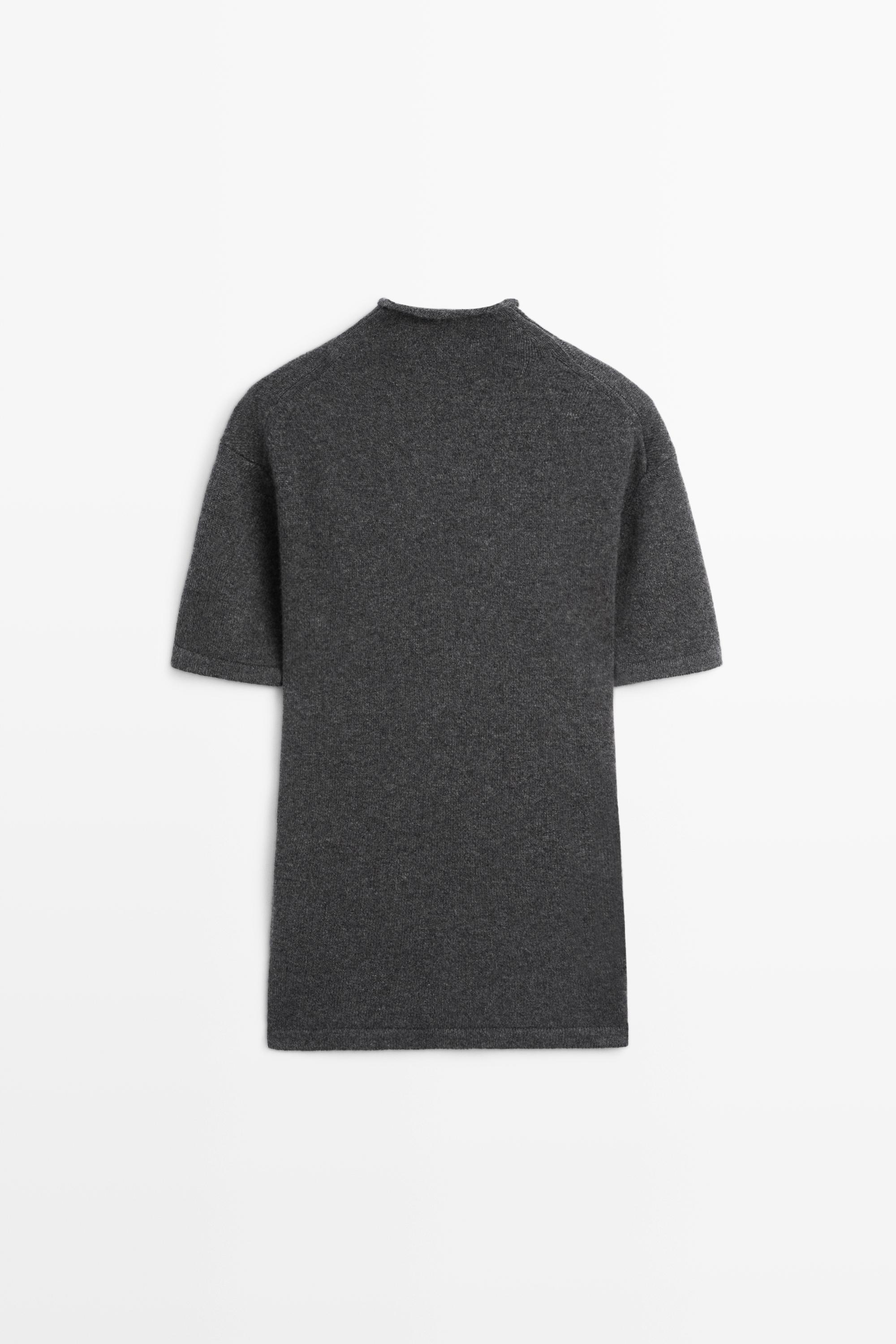 100% cashmere knit short sleeve sweater